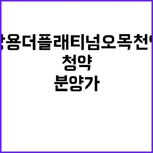 쌍용 더 플래티넘 오목천역 청약 일정과 분양가 공개!