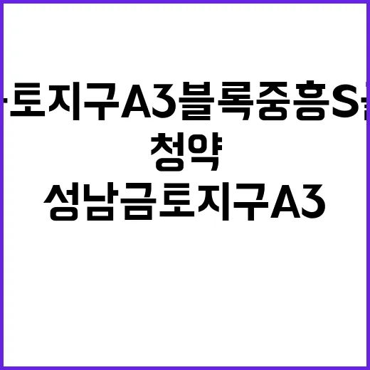 성남 금토지구 A3블록 중흥S클래스 청약 시작!