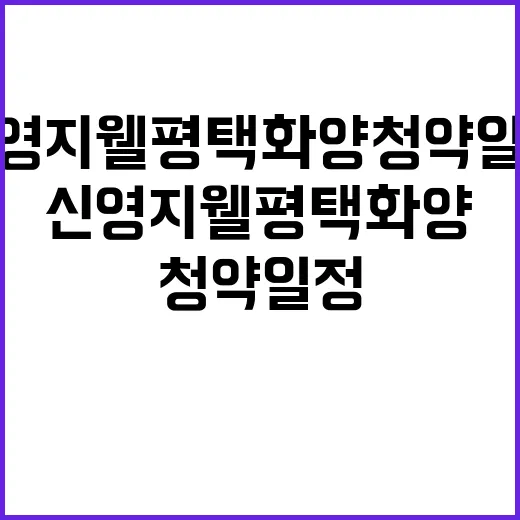 신영지웰 평택화양 청약 일정과 혜택 모두 공개!