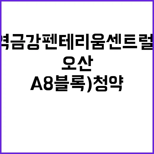 오산역 금강펜테리움 센트럴파크(A8블록) 청약 정보 공개