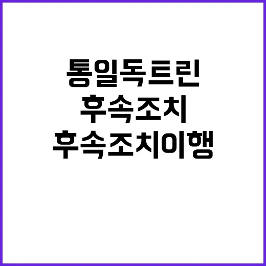 통일 독트린 후속조치 이행계획 필요성 공개!