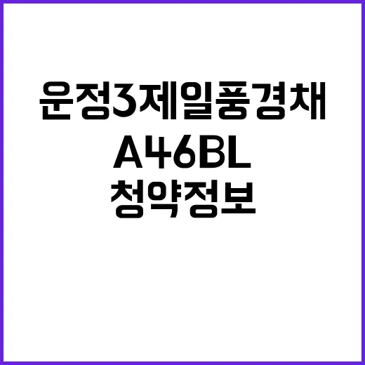 운정3 제일풍경채(A46BL) 청약 정보와 인기 비결!