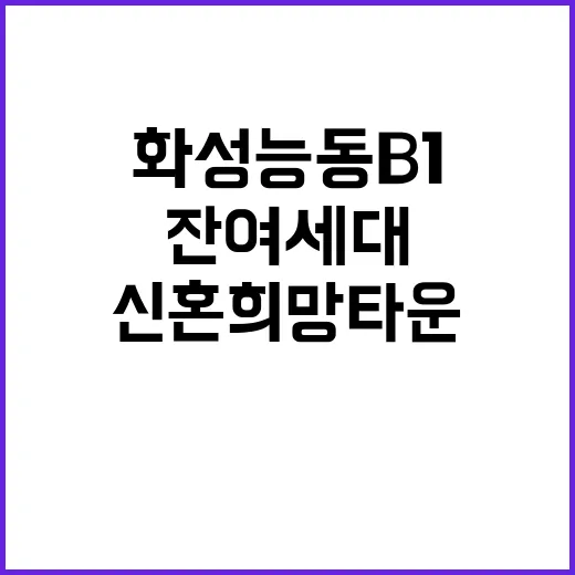 화성능동 B1블록 신혼희망타운 잔여세대 청약 기회!