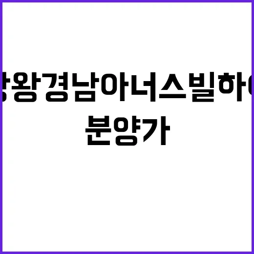 안성당왕 경남아너스빌 하이스트 청약 일정 및 분양가 공개!