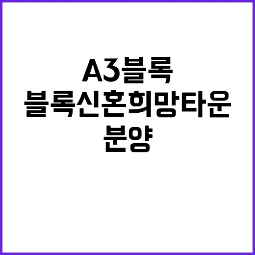 의왕초평 A3블록 신혼희망타운 잔여세대 분양일정 확인