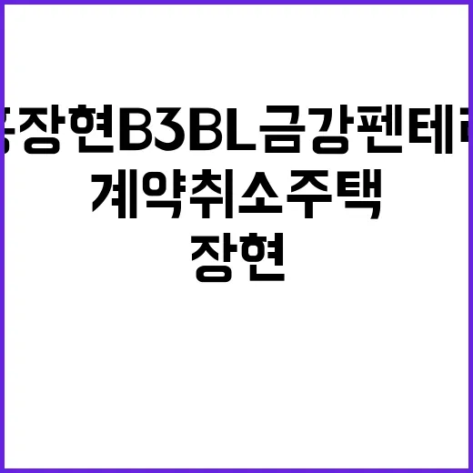 시흥장현 B3BL 금강펜테리움 계약취소주택 내집마련 기회!