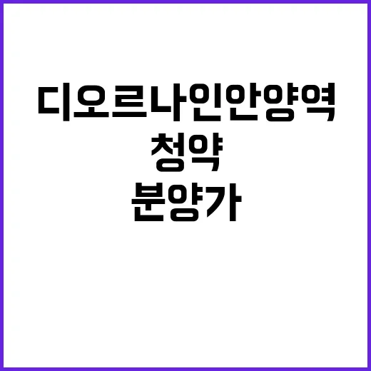 디오르나인 안양역 청약 매력 포인트 분양가 공개!