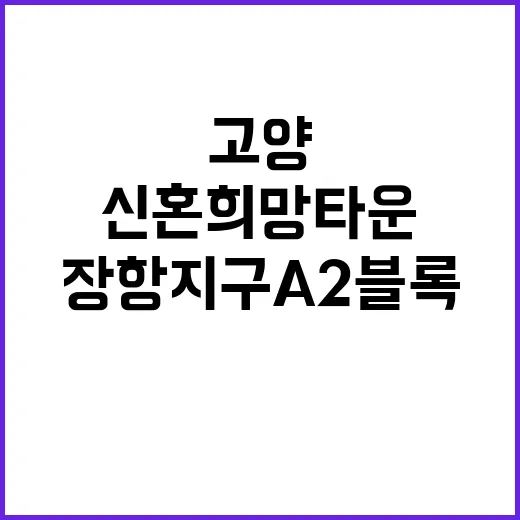 고양장항지구 A2블록 신혼희망타운 청약 정보 모두 공개!