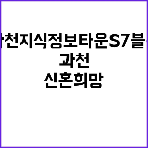 과천지식정보타운 S7블록 신혼희망타운 추가모집 세부정보 확인