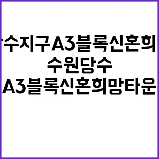 수원당수지구 A3블록 신혼희망타운 추가모집 새소식 상세정보