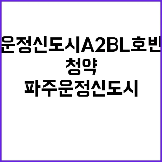 파주 운정신도시 A2BL 호반써밋 청약가치 미래가치‼️