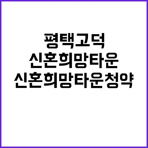 평택고덕 A53BL 신혼희망타운 청약 일정과 조건 공개!