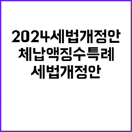 2024 세법개정안 체납액 징수특례의 진실 공개!