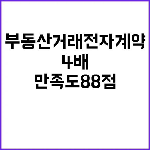 부동산거래 전자계약 4배 증가와 만족도 88점!