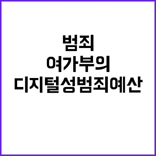 디지털성범죄 예산 여가부의 지속적 추가 확보!