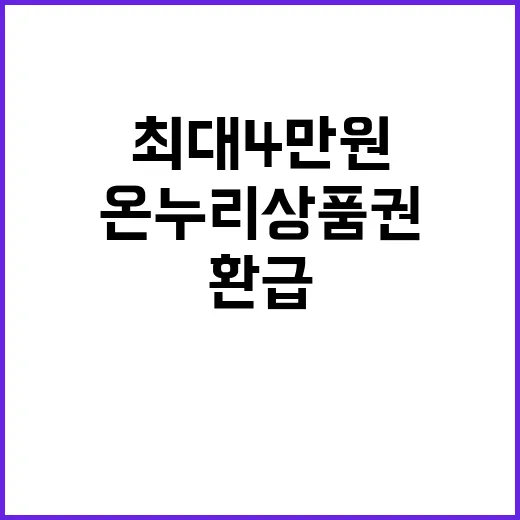 온누리상품권 최대 4만 원 환급 놓치지 마세요!