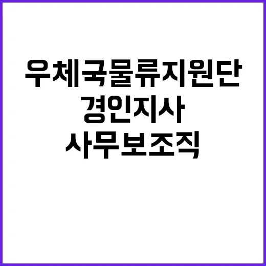 우체국물류지원단 경인지사 기간제(사무보조직, 휴직자대체) 채용 공고