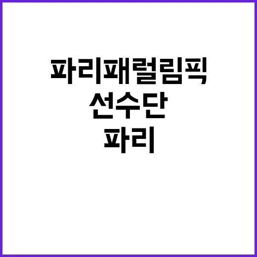 ‘파리패럴림픽’ 선수단 귀국 지원 모두의 기대!