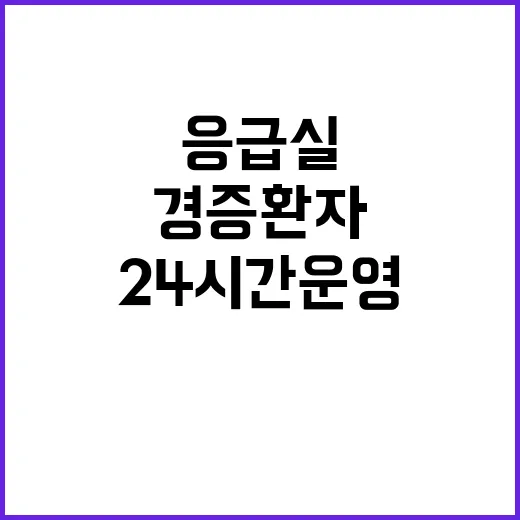 응급실 안정성 24시간 운영으로 경증환자 감소!