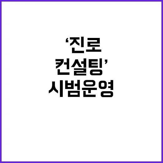 ‘진로 컨설팅’ 전국 중3·고등학생 대상 시범 운영!