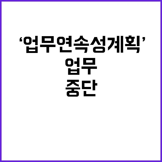 ‘업무연속성 계획’…