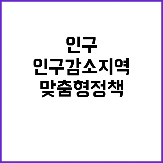 인구감소지역 특성 새로운 맞춤형 정책이 등장!