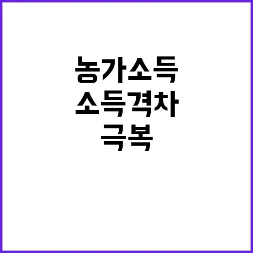 농가 소득격차 맞춤…