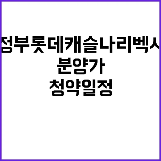 의정부 롯데캐슬 나리벡시티 청약 일정과 분양가 공개!