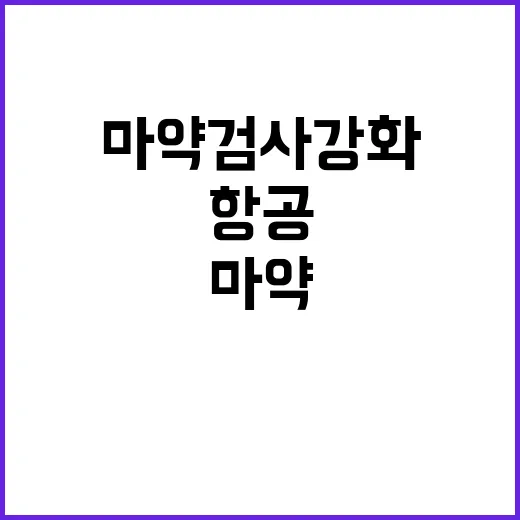 마약 검사 강화… 항공편 안전이 최우선!