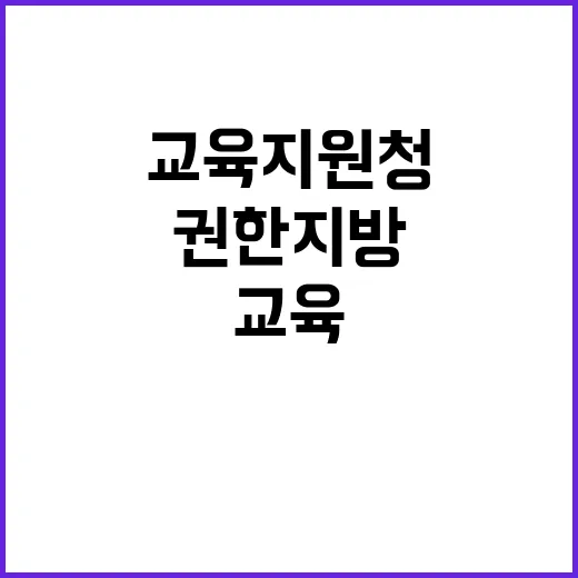 교육지원청 운영 권…