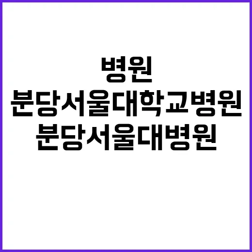 분당서울대학교병원 …