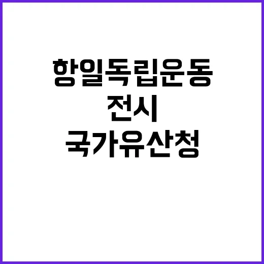 국가유산청 항일 독립운동 전시 추진 소식 공개!