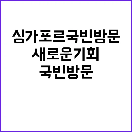 공급망 협력 한싱가포르 국빈 방문의 새로운 기회!