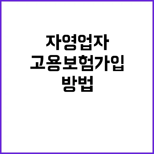 고용보험 가입 자영업자 지원방법 한눈에 보기!