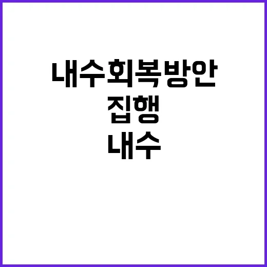 경제부총리 내수회복 방안 조속히 집행한다!