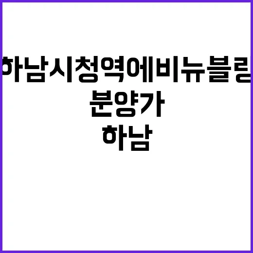 하남시청역 에비뉴블랑 청약 일정과 분양가 공개!