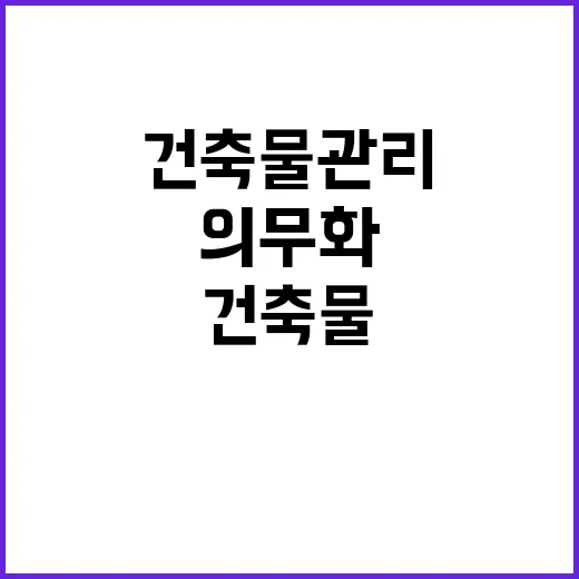 건축물 관리 의무화…