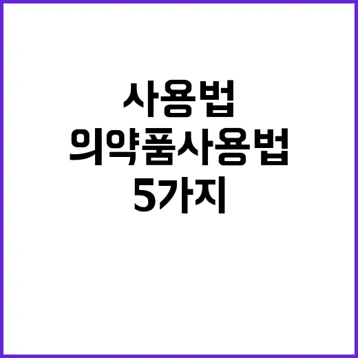 임신부 건강 의약품 사용법 5가지 공개!