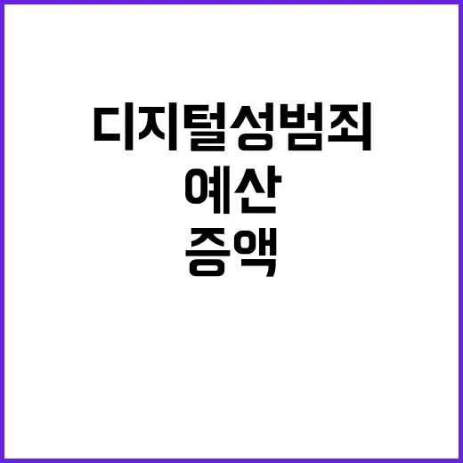 디지털 성범죄 예산 증액 대책 마련 사실은?