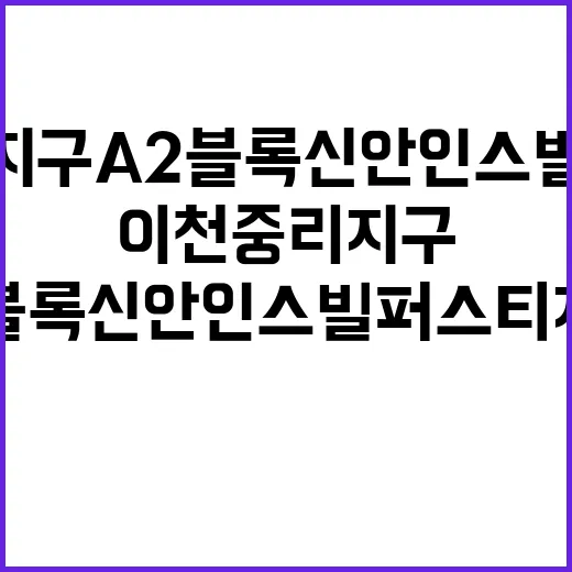 이천 중리지구 A2블록 신안인스빌 퍼스티지 청약 일정과 조건