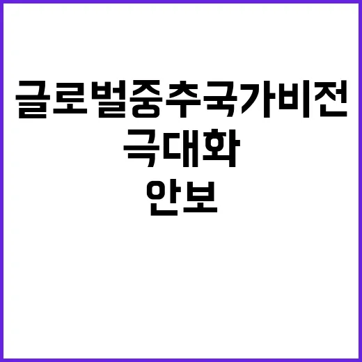 글로벌 중추국가 비전 안보와 경제 이익 극대화!