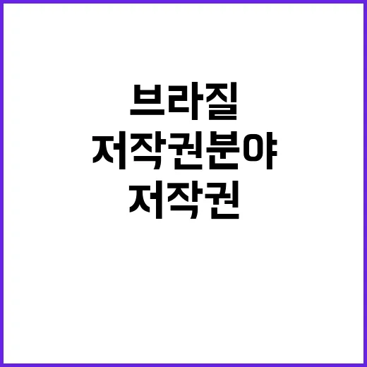 브라질 저작권 분야 협약 체결 소식 공개!