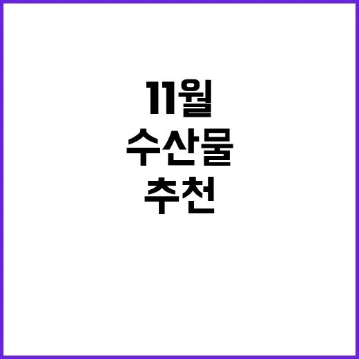 영양가 수산물 11월 추천 메뉴 2가지!