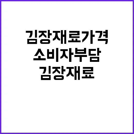 김장재료 가격 소비…