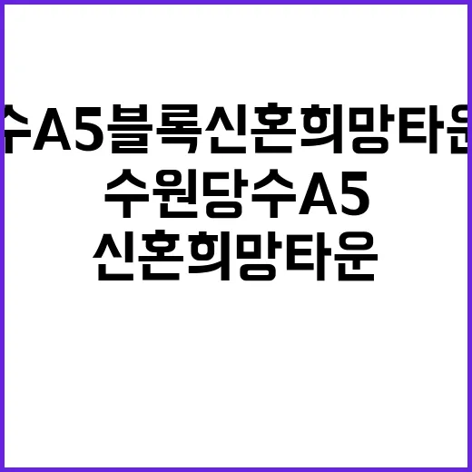 수원당수 A5블록 신혼희망타운 본청약 자세히 알아보기