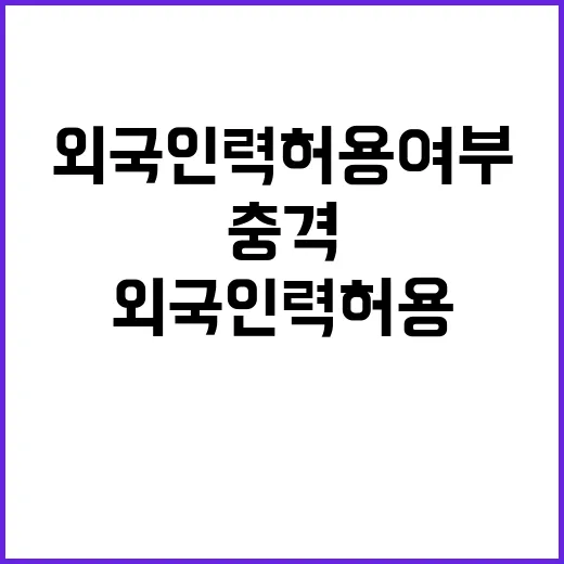 외국인력 허용 여부…