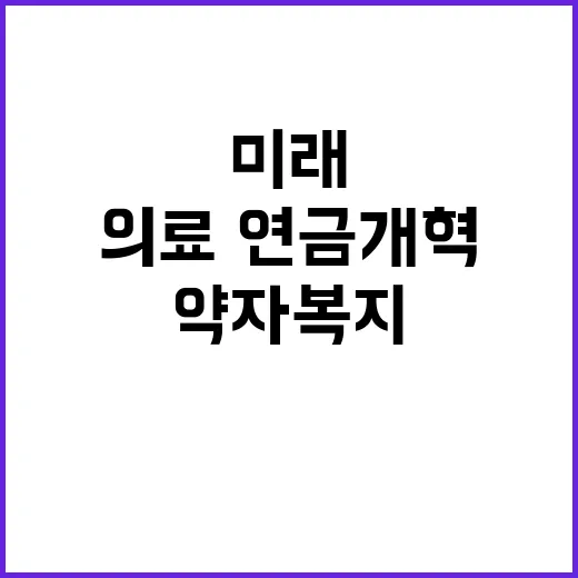 의료·연금개혁 약자복지 2.0의 미래를 바꾼다!