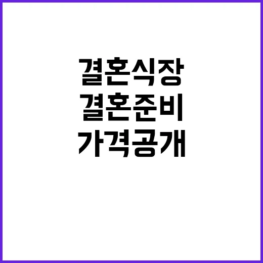 결혼식장 가격 공개…