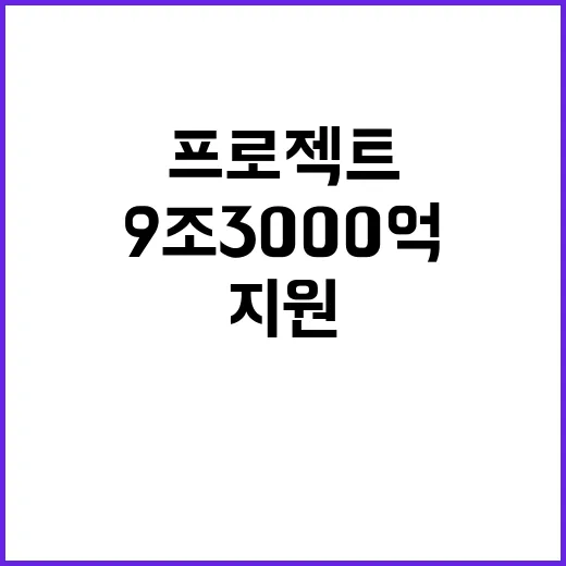 9조 3000억 정부 지원 프로젝트로 투자 장애 해소!