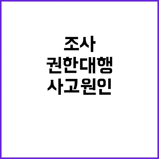 사고원인 조사 공정성과 객관성 확보 강조한 권한대행!